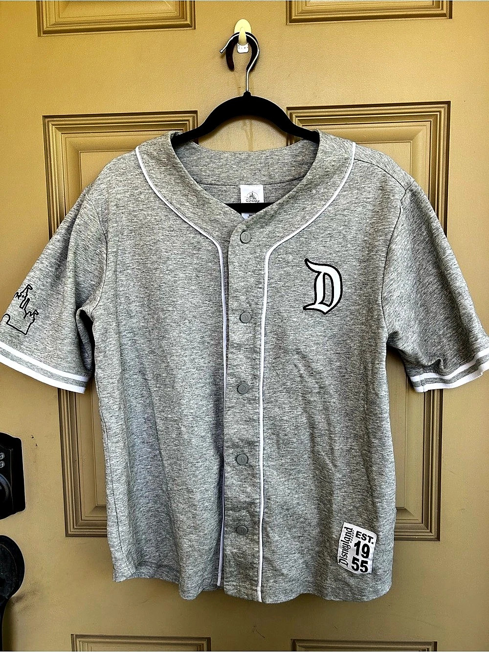 Disney Disneyland Resort Baseball Jersey Gray & White Size XL